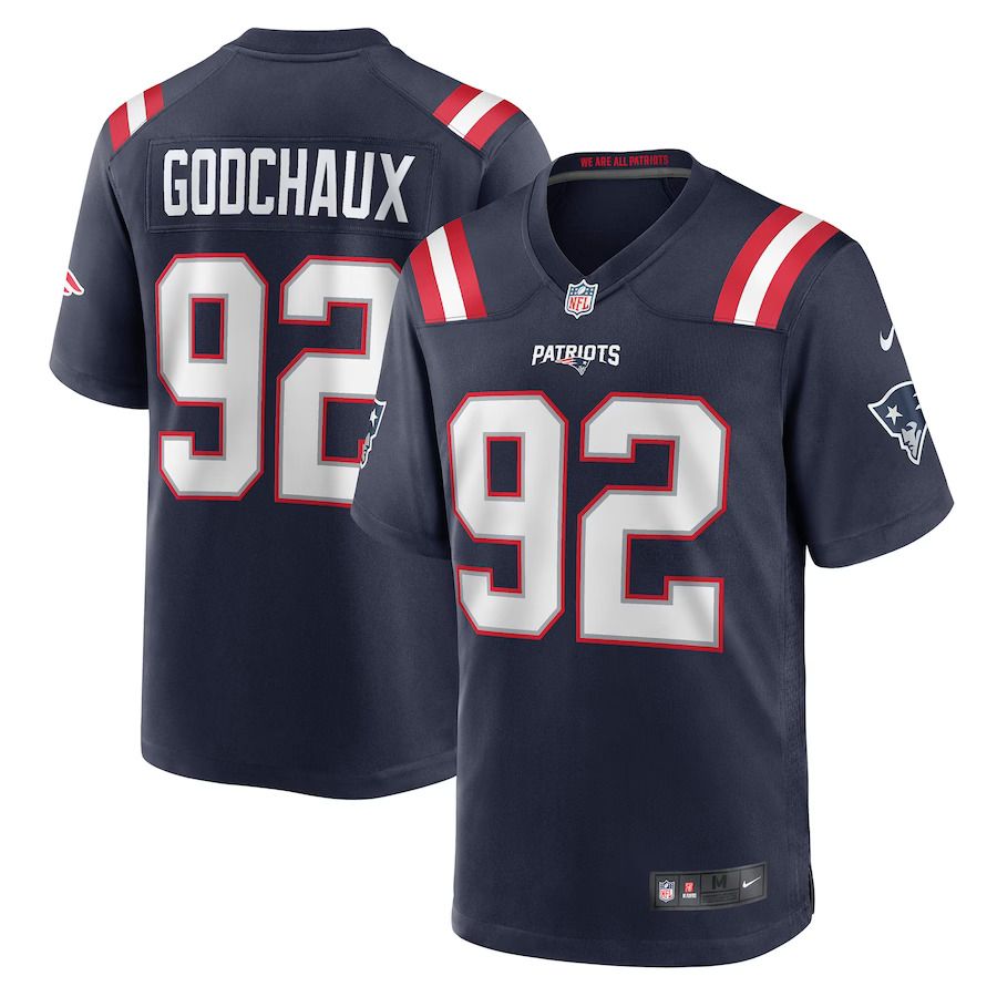 Men New England Patriots #92 Davon Godchaux Nike Navy Game NFL Jersey